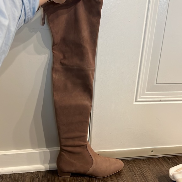 NEW IN BOX Stuart Weitzman Genna 25 City Boot Over the Knee Tall Taupe 8 Heel - Picture 11 of 13